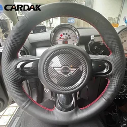 Black Leather Hand-stitched Car Steering Wheel Cover for Mini Coupe Cooper Clubman Roadster MINI R56 R57 2004-2015