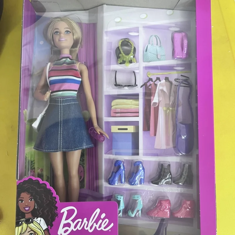 Barbie boneca fashionista playset para meninas estilos mutáveis sapatos moda acessórios de roupas brinquedo meninas crianças brinquedos presente aniversário