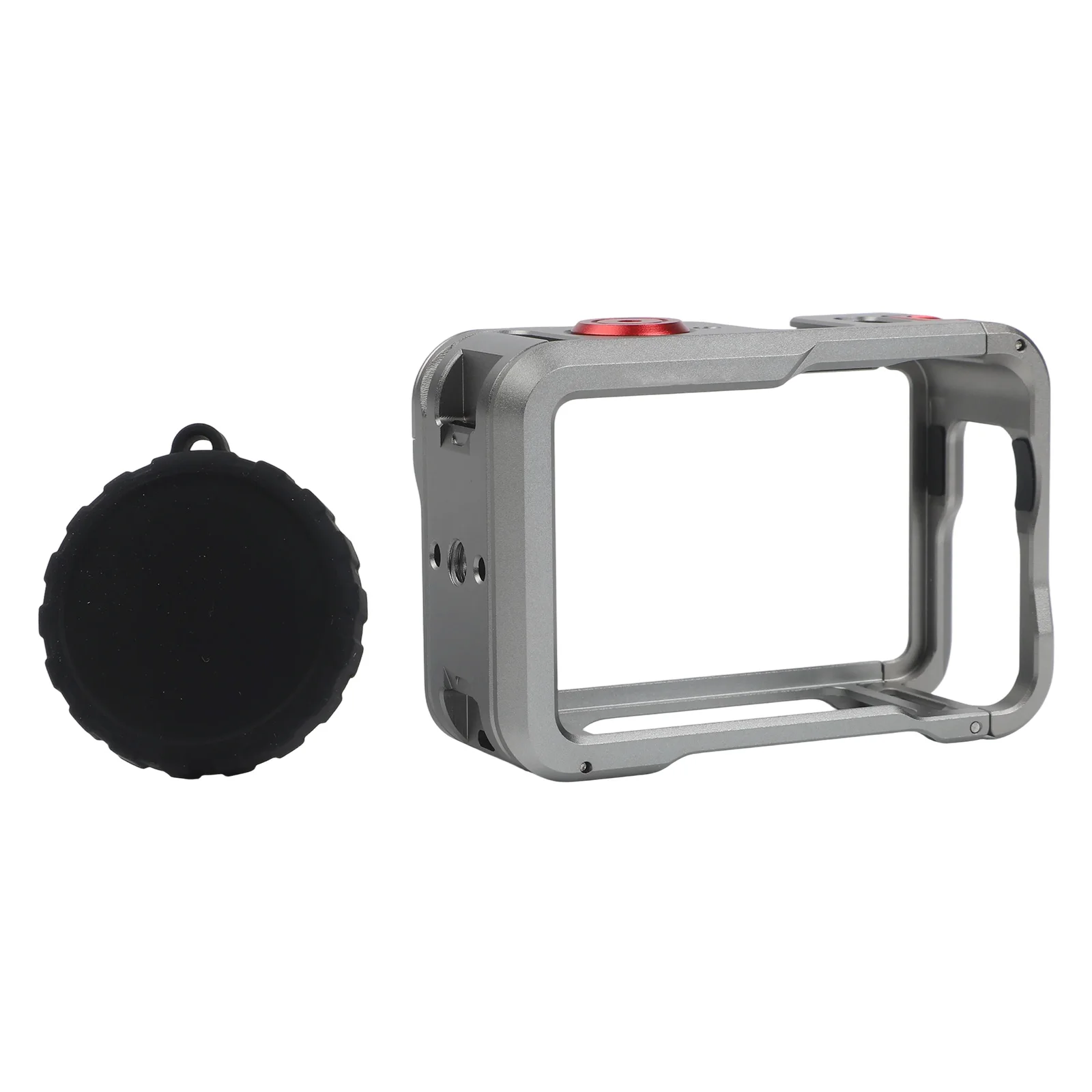 Aluminum Alloy Frame for DJI Action 6 Providing Structural Reinforcement Without Obscuring Indicators or Ports