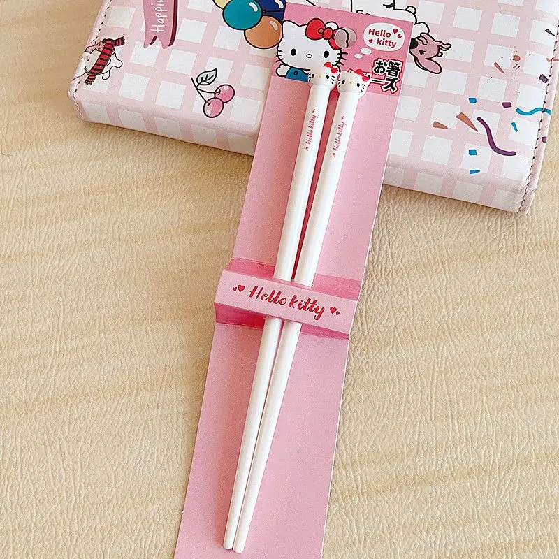 

Hello Kitty Chopsticks Cute Home Cartoon Anime Kitchen Supplies Children Tableware Desktop Decoration Kawaii Girl Gift Wholesale