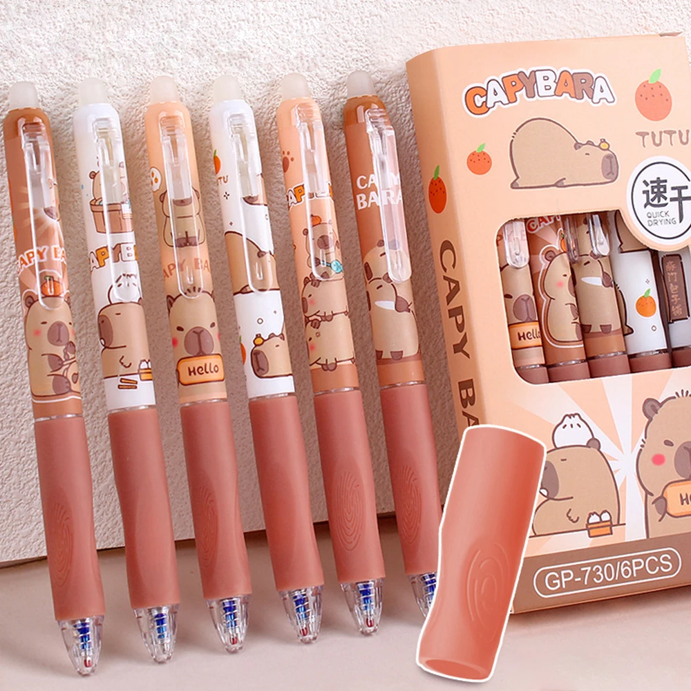 ปากกาลายการ์ตูน capybara ปากกาหมึกเจล S 0.5มม. ใหม่ปากกาหมึกเจลพลาสติกสีน้ำเงินแห้งเร็ว