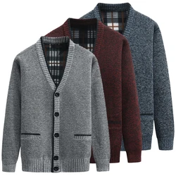 Cardigan à manches longues et col en V pour hommes, veste surdimensionnée, manteau noir, haut en tricot, vêtements populaires coréens