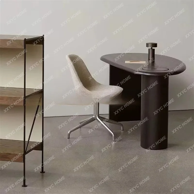 XXVintage Curved Desk Solid Wood Computer Table Study Office Desk French Arc Workstation