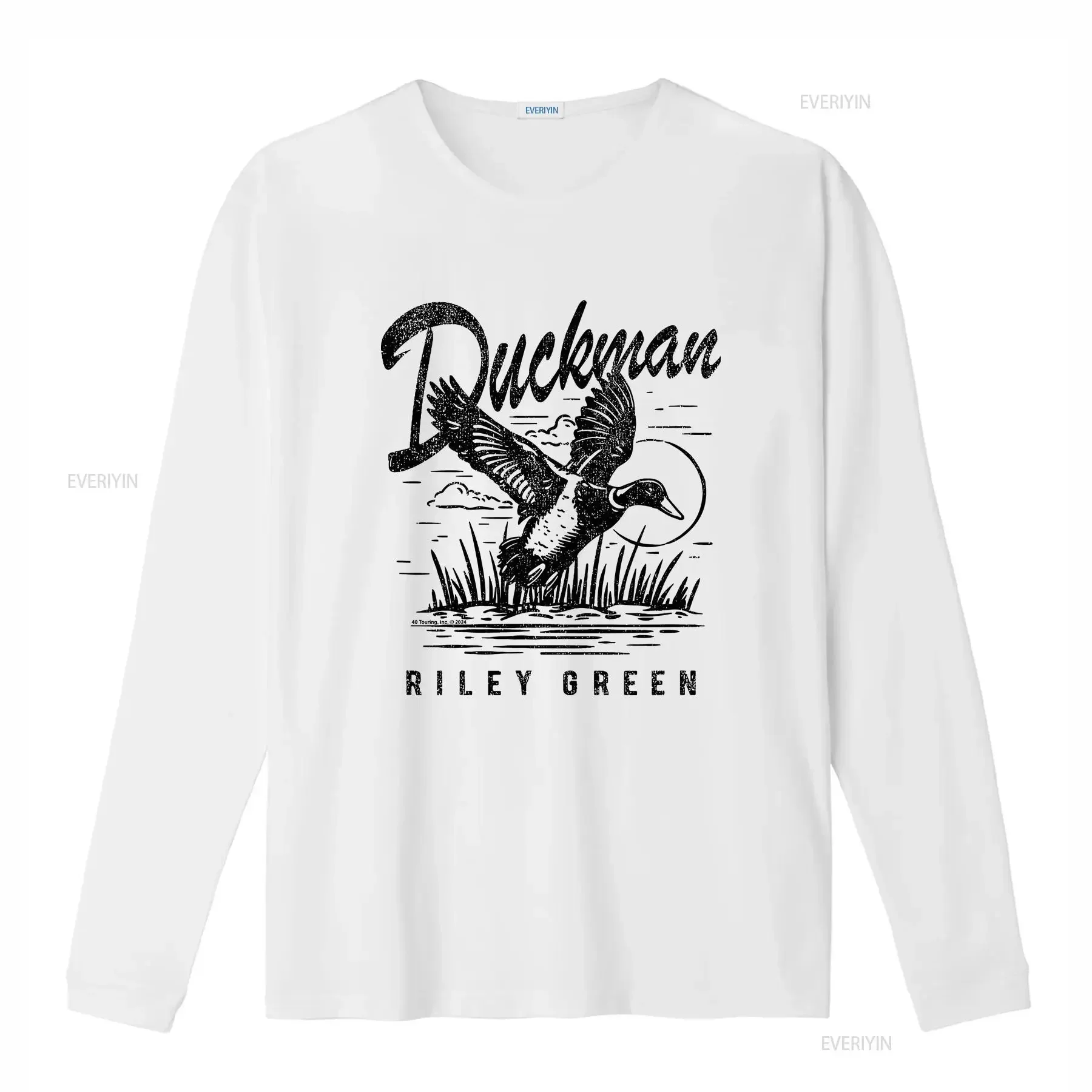 Riley Green Country Music Singer Duckman T Shirt White Color BL1220 vintage Washed Soft fashion Unisex Comfortable graphic