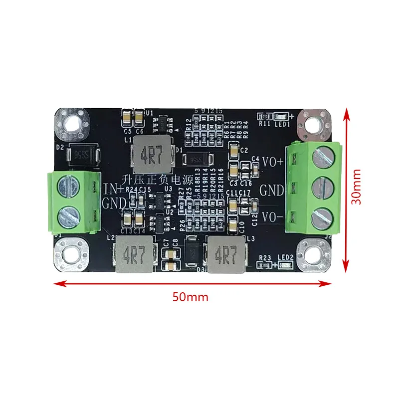 Single Supply to Dual ±5V/9V/12V/15V Output DC-DC Boost Converter Module, Low Ripple Switching Power Supply for Audio/Op Amp