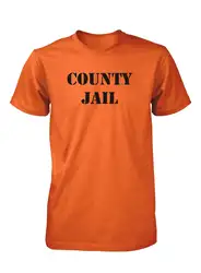 Men's County Jail Funny Orange T Shirt Prison Inmate