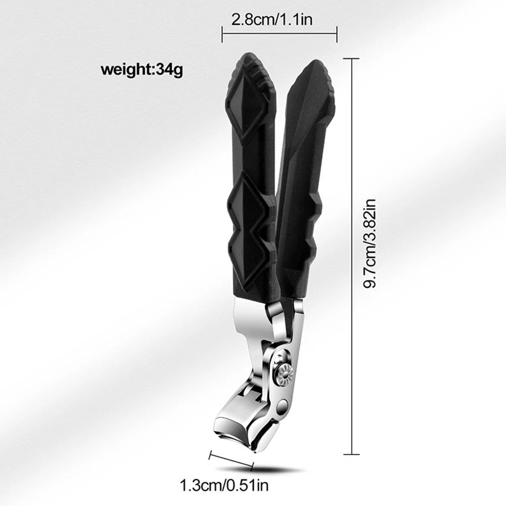 Cortador de unhas de aço inoxidável, cortador de unhas sem respingos e alicates para unhas dos pés, resistente com lixa de unhas para unhas grossas