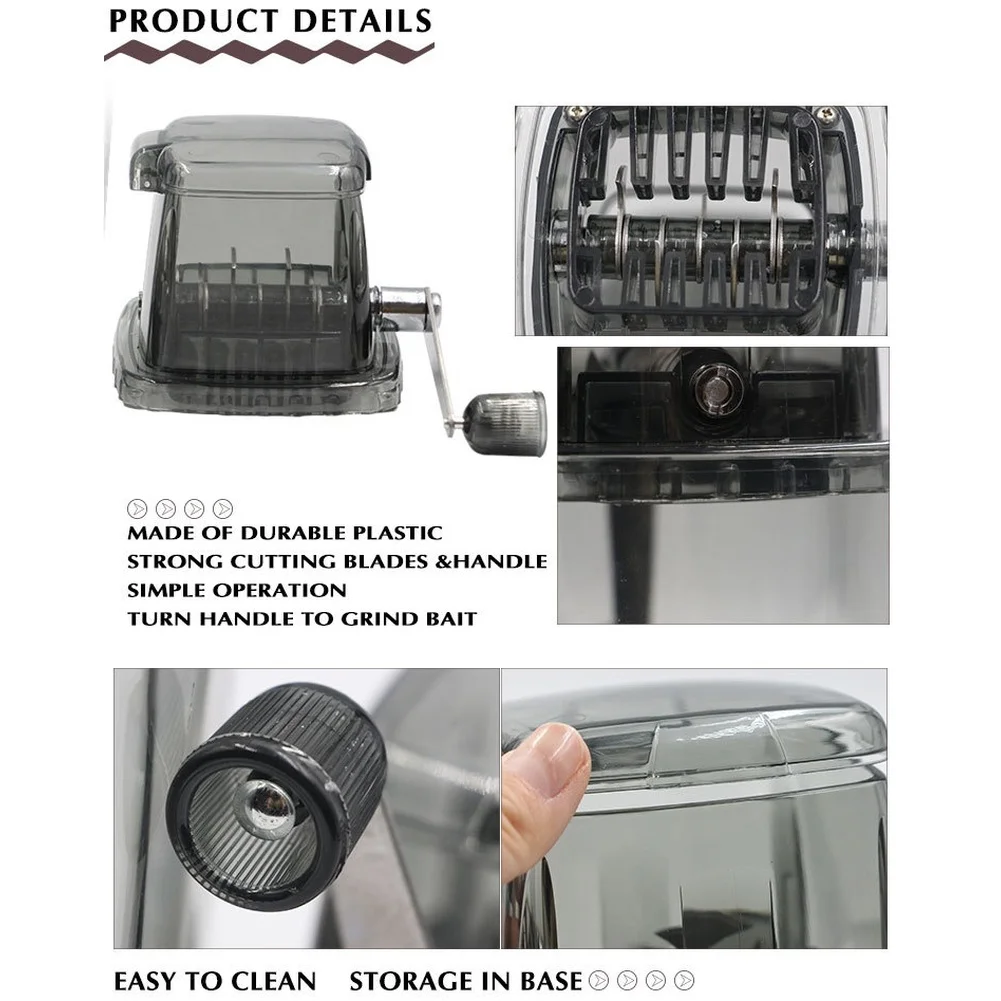 Hand Crank Bait Grinder Crusher For Boilies 1.2L Large Capacity Portable PP Plastic Tool For Carp Fishing Terminal Tackle Parts