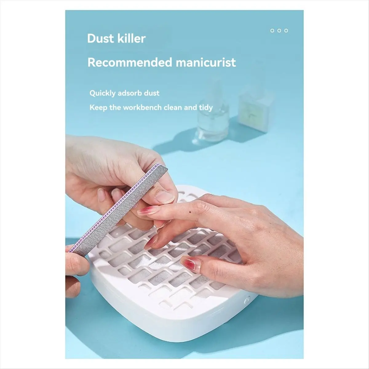 (A25M) New Nail Vacuum Cleaner Professional USB Dust Suction Collector Gel Nail Duster for Nail Art Salon Equipment Nail Dust B