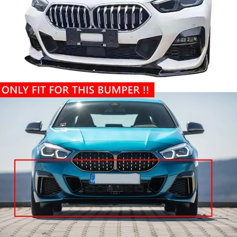 

For BMW 2 Series F44 218i 220i M235i 216d 218d 220d Front Bumper Lip Splitter 4-Door Gran Coupe M-Sport 2020-2024 Canard Spoiler