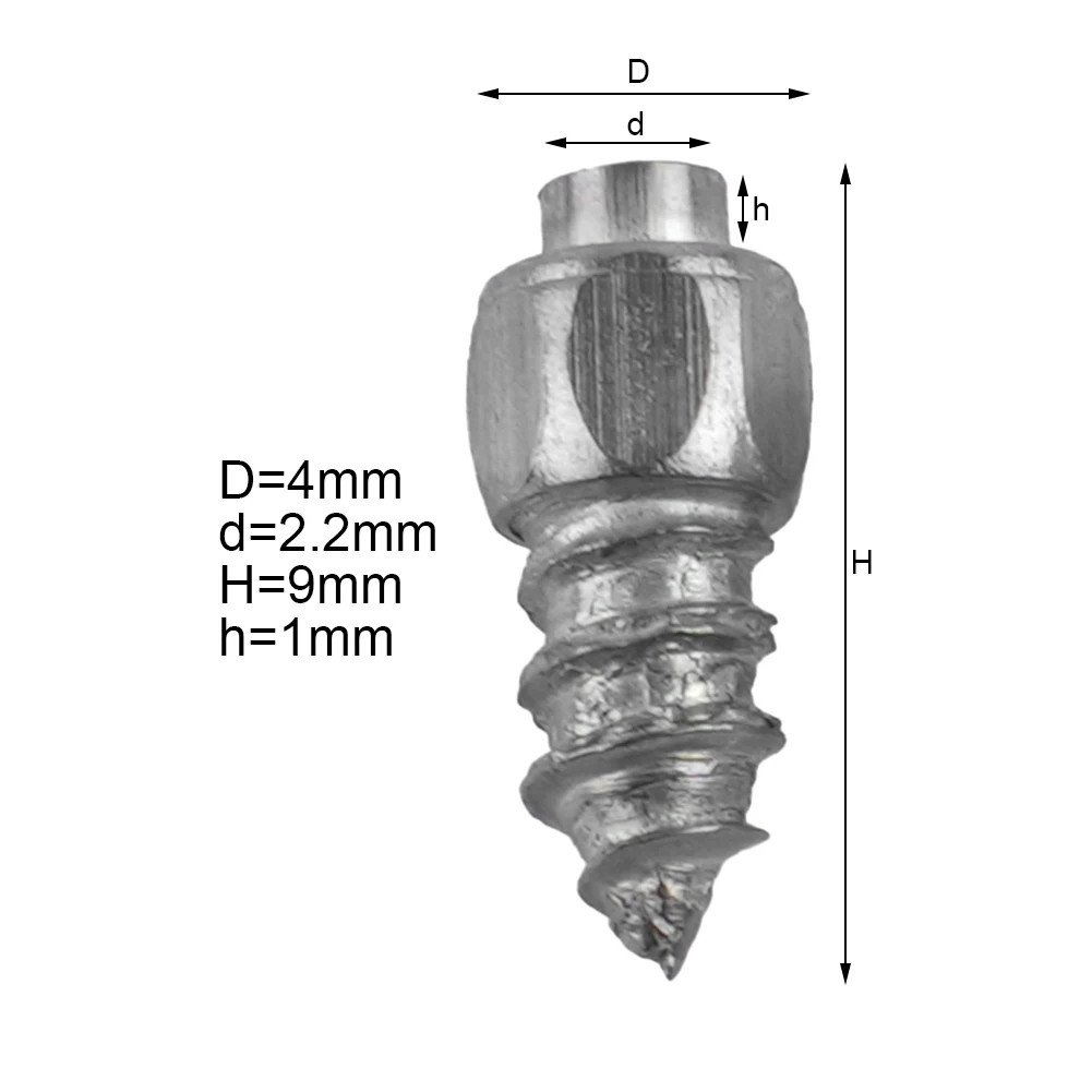 100pc Car Snow Non-slip Tire Stud Winter Non-slip Screw Chain Spike 4× 9 Mm Car Wheel Lugs Wheels Tires Parts