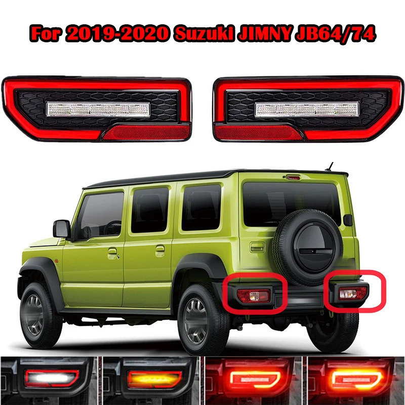 LED Tail Light Assembly For Suzuki Jimny JB64 JB74 2019-2020 Rear Brake Driving Light Flowing Turn Signal Light+Reverse Lamp