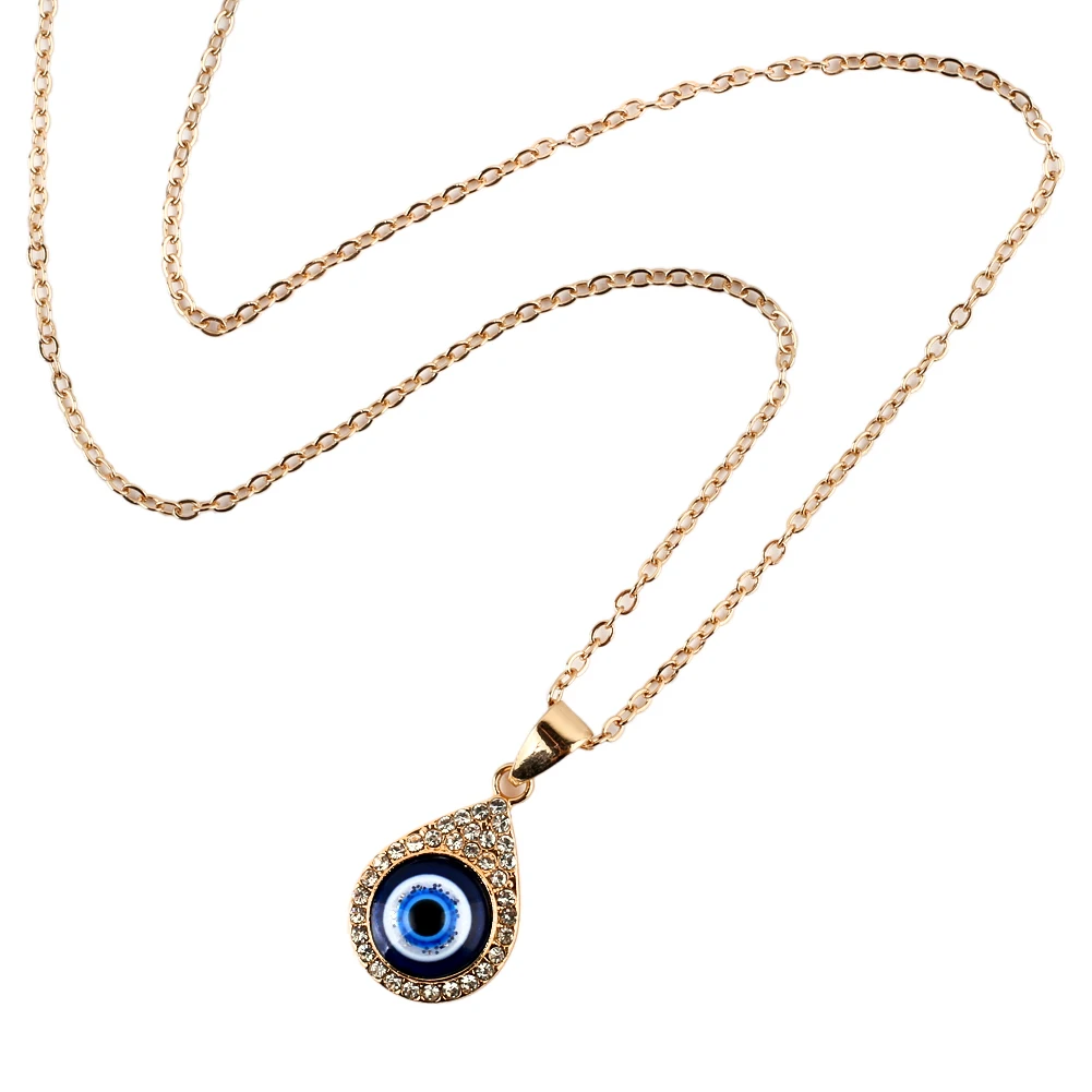 Qxin Fashion Women Jewelry Blue Evil Eye collana con ciondolo con goccia Turkiye Eyes Lucky Charm per proteggere dai regali di cattiva fortuna