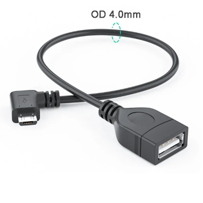 Tablet Phone OTG Cable 90 Degree Right & Left & Up & Down Angled Micro USB 5Pin Male to USB 2.0 A Female  Connector Adapter
