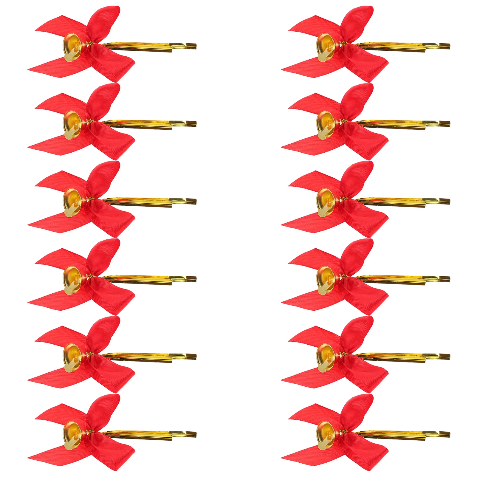 

12Pcs Red Christmas Bow Ornaments Bells Festive Hanging Decoration for Tree Indoor Holiday Decor Christmas Bow Decorations