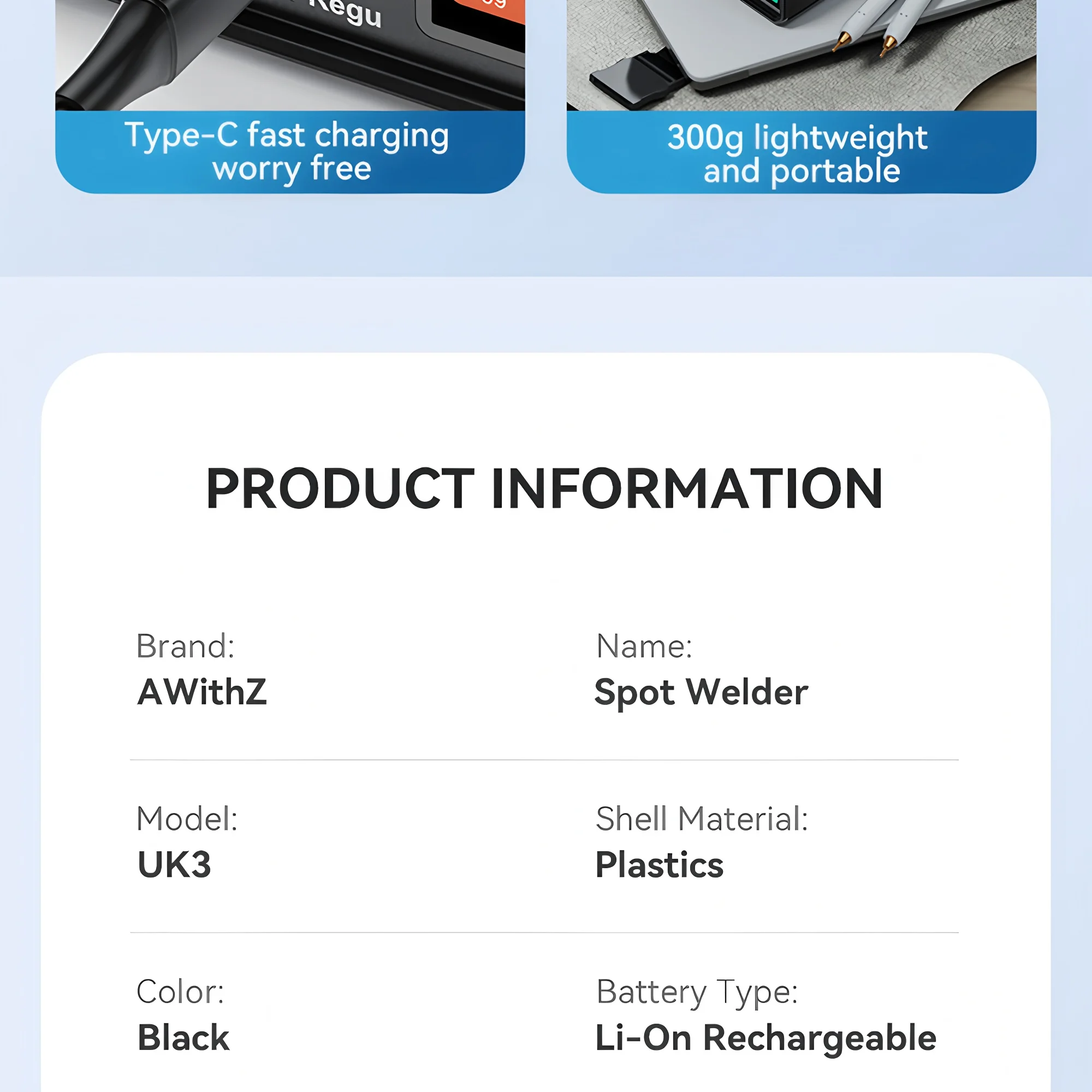 AWithZ UK3 Tragbarer Batterie-Punktschweißer 1650A für 18650 21700 32700 Zellen, Nickelstreifenschweißen, automatische Touch-Pen-Fußpedalsteuerung – Detail 22