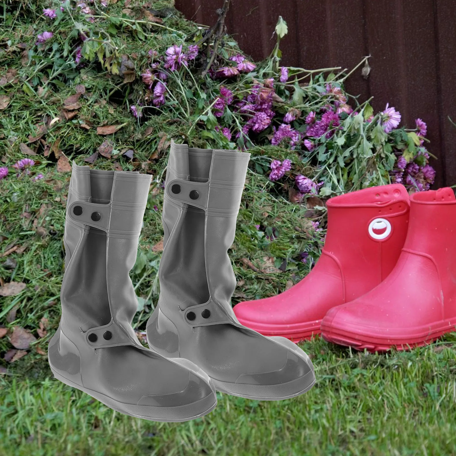 

Thickened Wear-Resistant Rain Shoe Covers Anti-Slip Outdoor Boot Protectors Waterproof Snowproof Shoe Cover Reusable for Adults