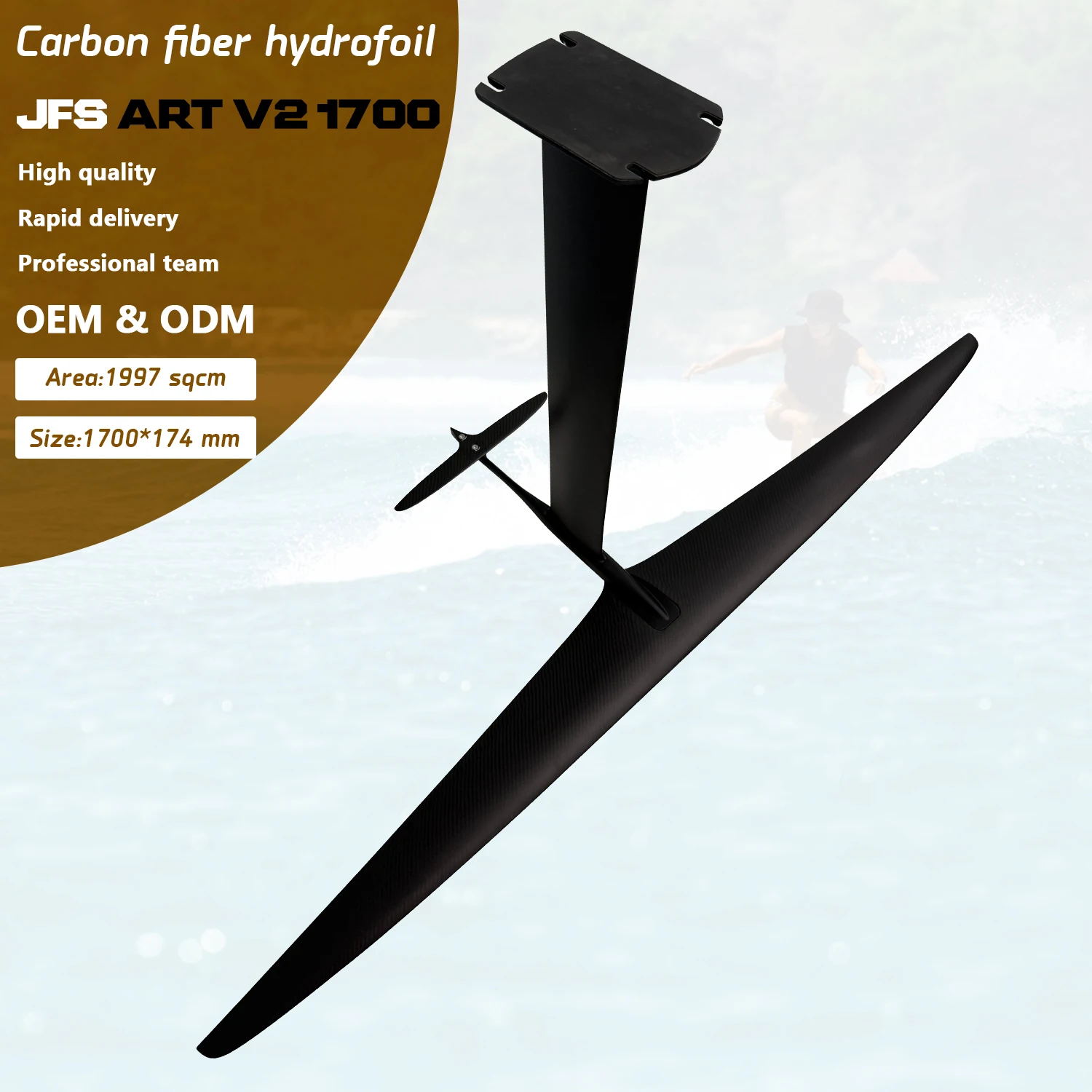 

2025 New Design JFS 1700V2 1997sqcm High-Performance Carbon Fiber Hydrofoil Electric Surfboard For Beginners Waterplay Surfing