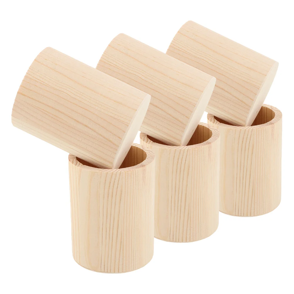 

6Pcs Wood Pencil Holder Desk Organizer Desktop Pen Holder Makeup Brush Storage Multifunction Organizer for Office Home School