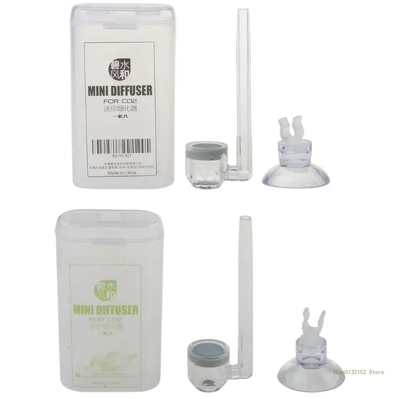 QX2E CO2 Diffuser for Nano Size with Sucker Atomizer High Transparent Acrylic Increasing Saturation of CO2 for Aquarium Fish