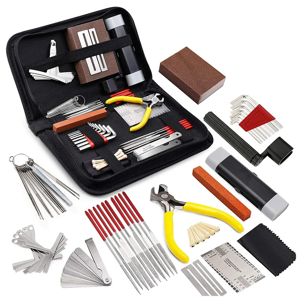 

UJVS-45Pcs Guitar Repairing Maintenance Tool Kit with Carry Bag Large Care Set of Tools for Acoustic Guitar Electric Guitar