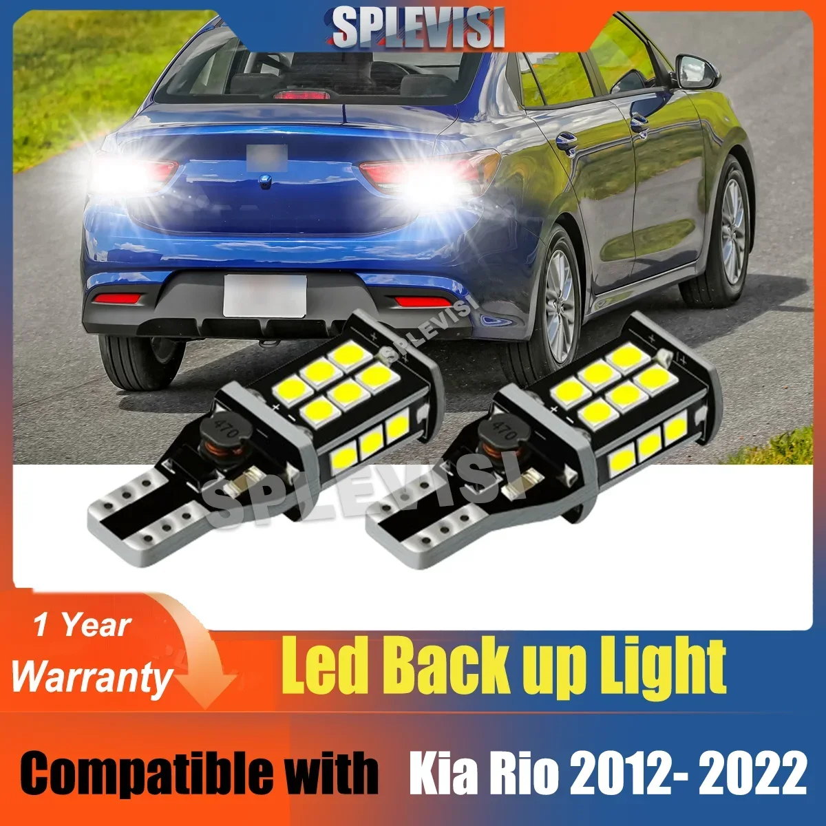 

2x LED Reverse Light Blub W16W T15 Canbus Lamp For Kia Rio Sedona Seltos Sportage Stinger XCeed Telluride Carnival Niro