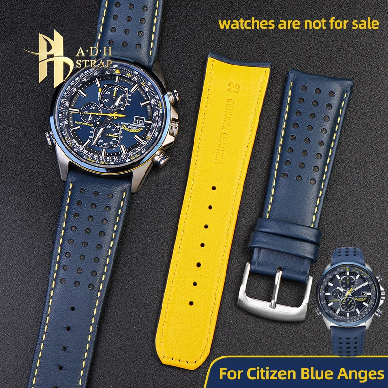 

Для CITIZEN Blue Angel Eco-Drive AT8020 JY8078 Eagle In The Air, оригинальная коровья кожа, ремень 22 мм 23 мм Arc Men