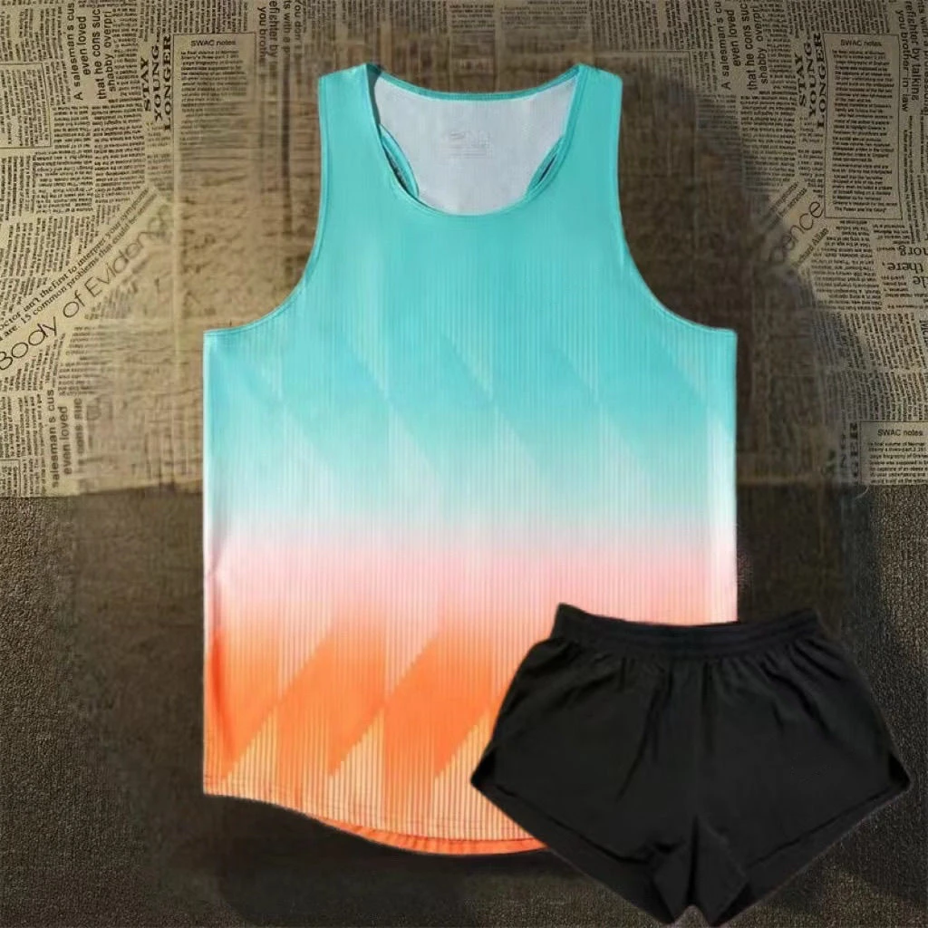 Track And Field Sports Suit Set for Men And Women Training Clothes for Sports Students Running Competition Vest Marathon Shor...