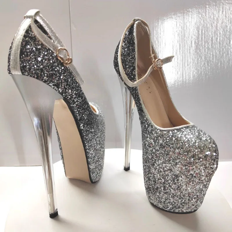 High Heels Benutzerdefinierte Sommer Pumps Schuhe Frau 19 cm Heels frauen Schuhe Plattform Hochzeit Schuhe Pailletten Stiletto Plus Größe 43 WSH2614