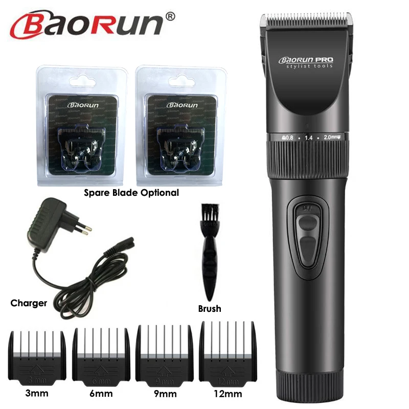 

BaoRun X7 Electric Hair Clipper Black Ceramic Blade 2000mA Battery Men's Beard Trimmer Hair Cutting Machine For Salon