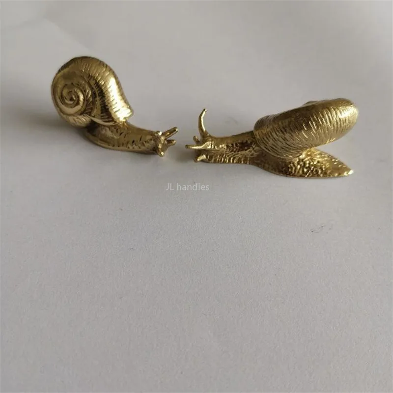 Brass Snail Pure Copper Drawer Cabinet Door Handle Creative Wardrobe Tea Caddy Jewelry Box Knob  Diy Decoration Pulls Handle