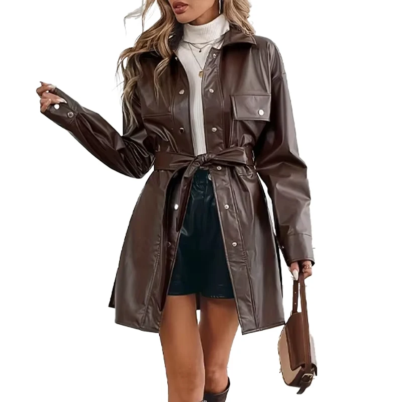 Осенне-зимняя куртка из искусственной кожи