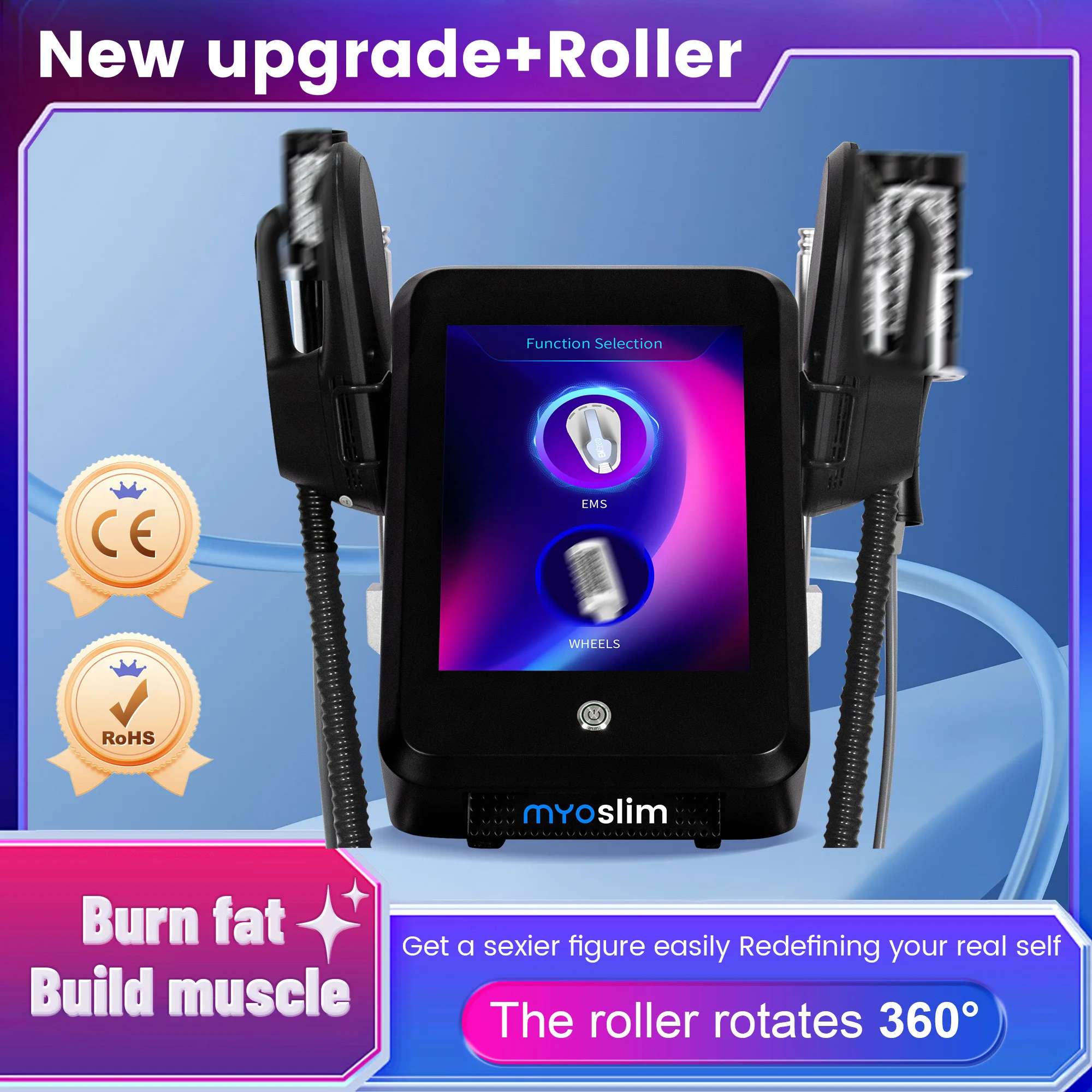 

MYOSLIM 6500W 200HZ Roller Slimming Cellulite Reduction Inner Ball Roller 360 Degree Infrared Vacuum Roller Massage Beauty