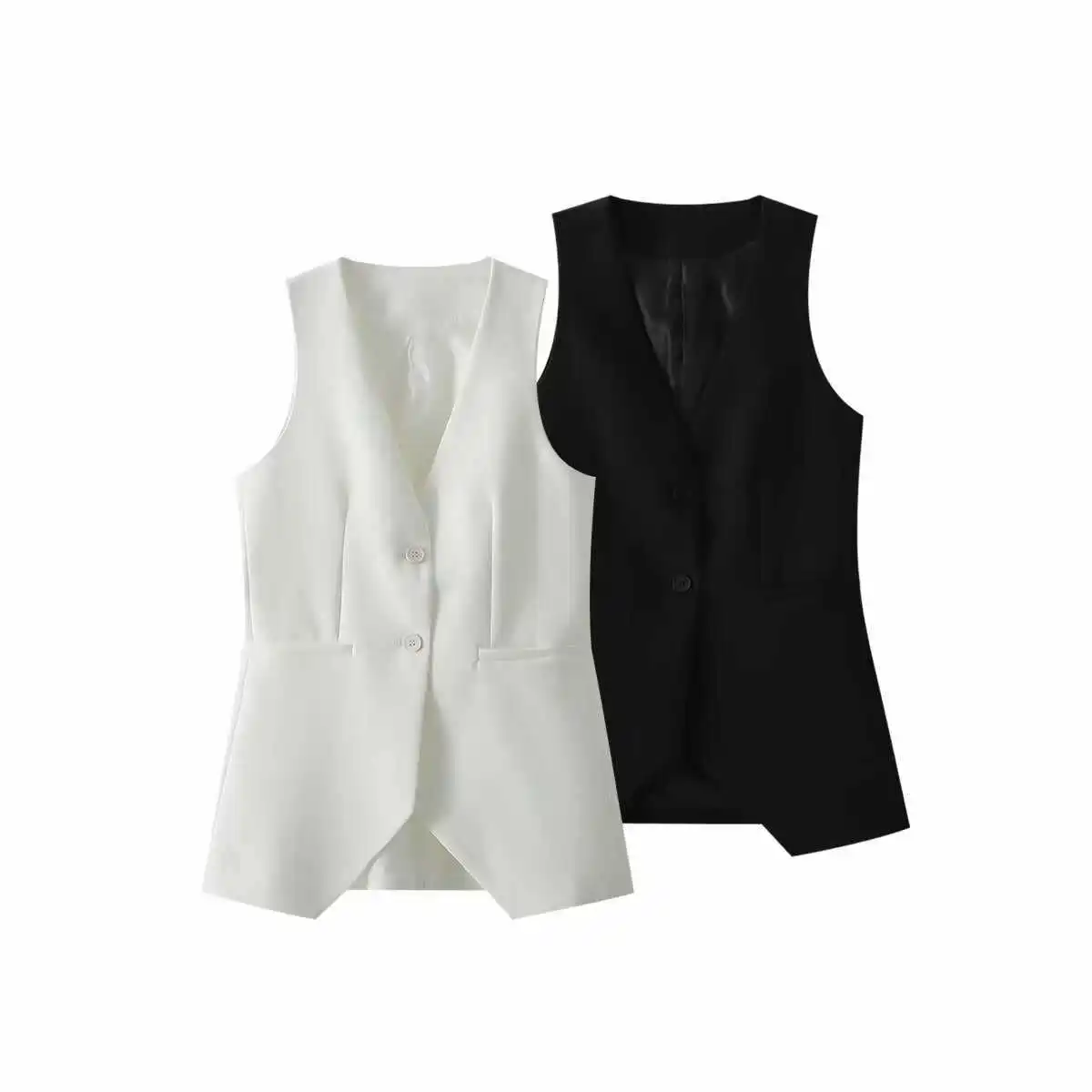 

Women's Sleeveless Pure Color Vest Jacket Autumn Fashion European Style Collar Open Design Comfortable Fit Top