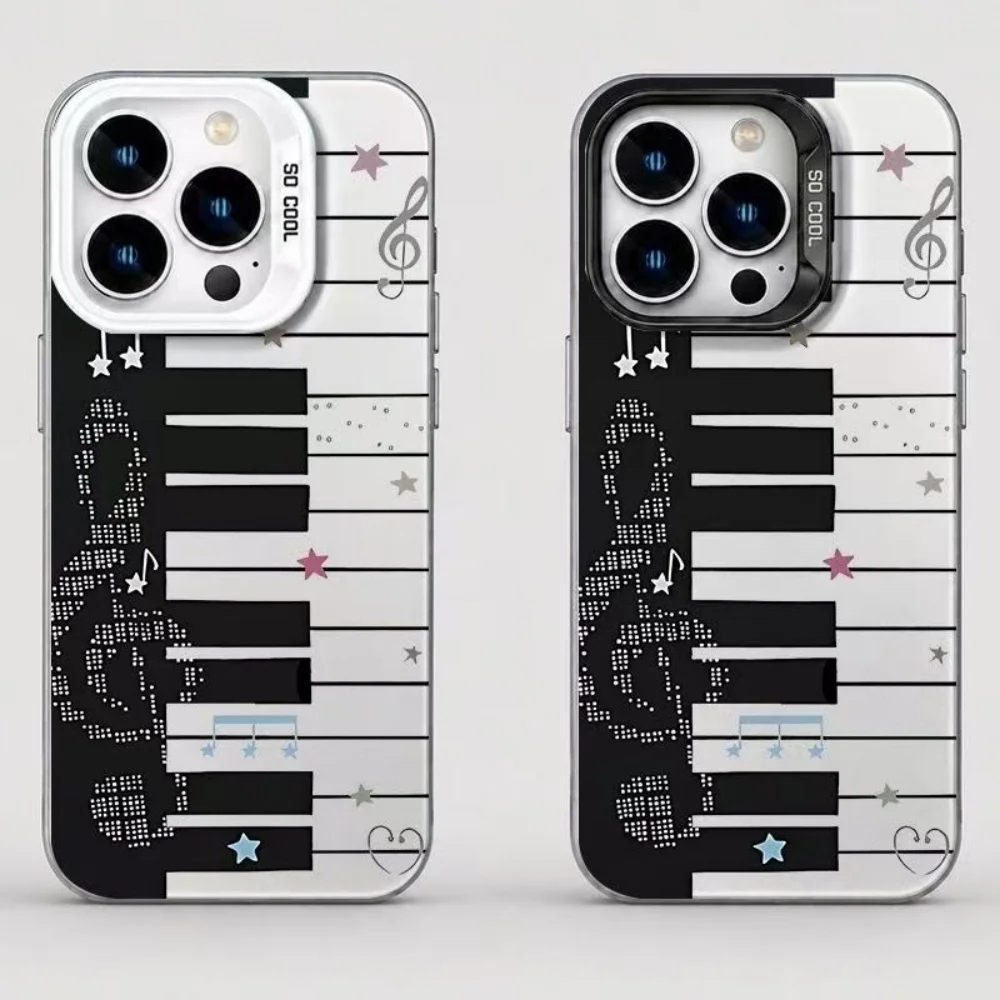 Music Art Style Piano Keyboard Theme Phone Case For iPhone 17 16 15 14 13 12 11 Pro Xs Max 8 7 Plus Mini Air X XR 17e 16e Cover