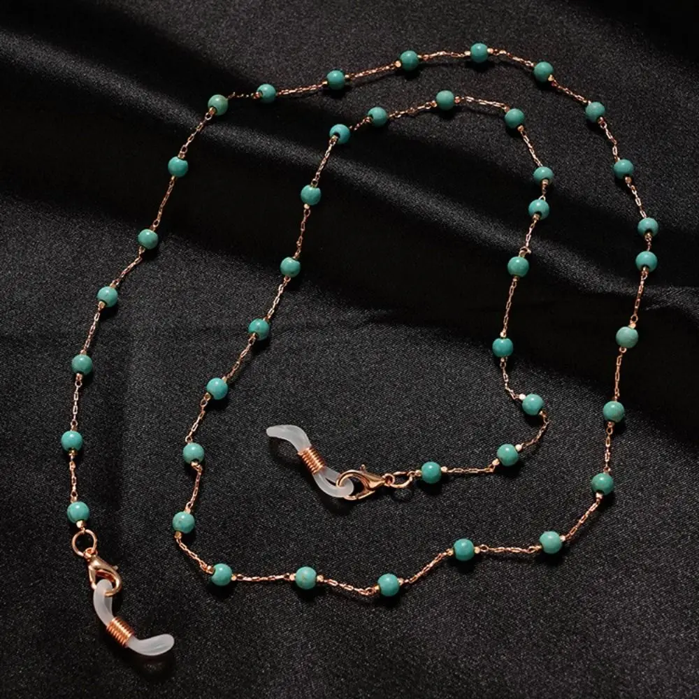 Turquoise Beads Glasses Chain Beaded Anti-Lost Eyeglass Holder Necklace Neck Strap Hanging Neck Glasses Holder Strap Chain