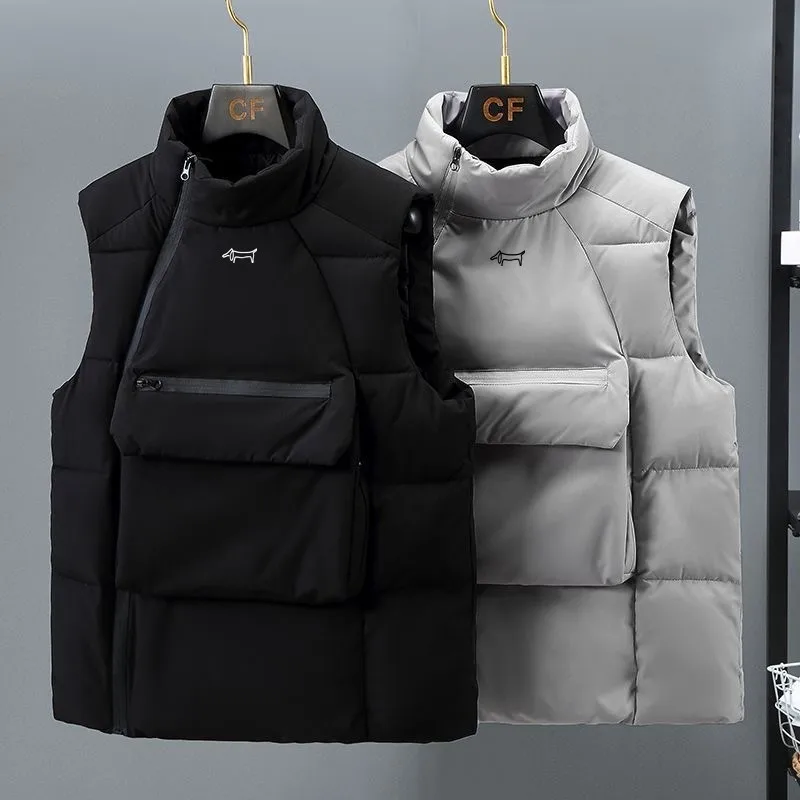 

Winter Man Golf Jackets Vest 2024 pocket Down Cotton Windproof Warm Golf Wear Waistcoat Men's Clothing Fashion Loose Coats 골프웨어