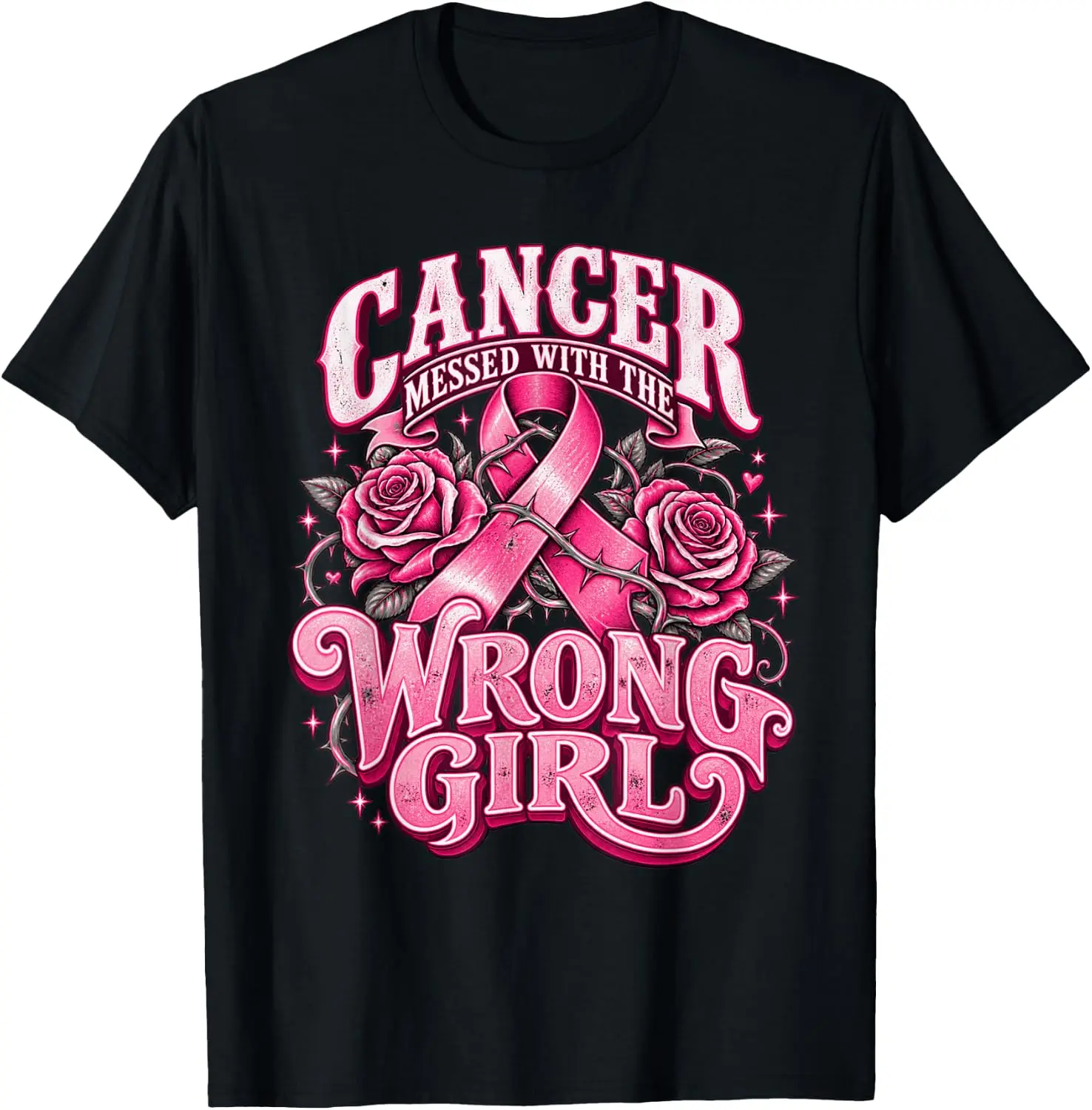 Breast Cancer Picked The Wrong Girl Fighter T-Shirt Premium heavyweight pure cotton—stylish, versatile, and unisex; a perfect Christmas gift suitable for year-round wear.