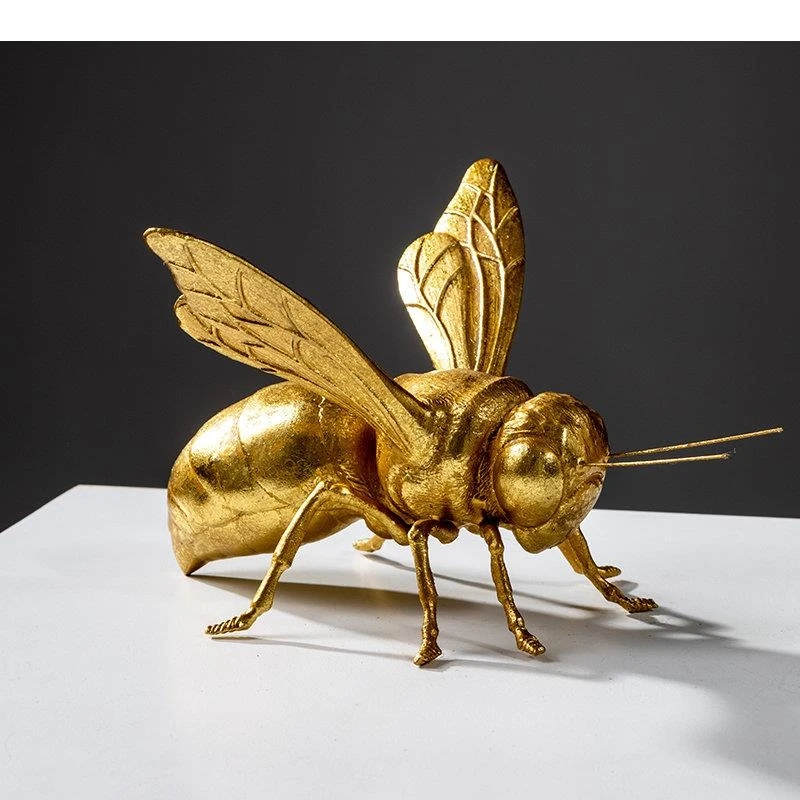 Mantis/cricket Golden Insect Statue Desk Decoration Honeybee Sculpture Simulated Ornaments Living Room Furnishings