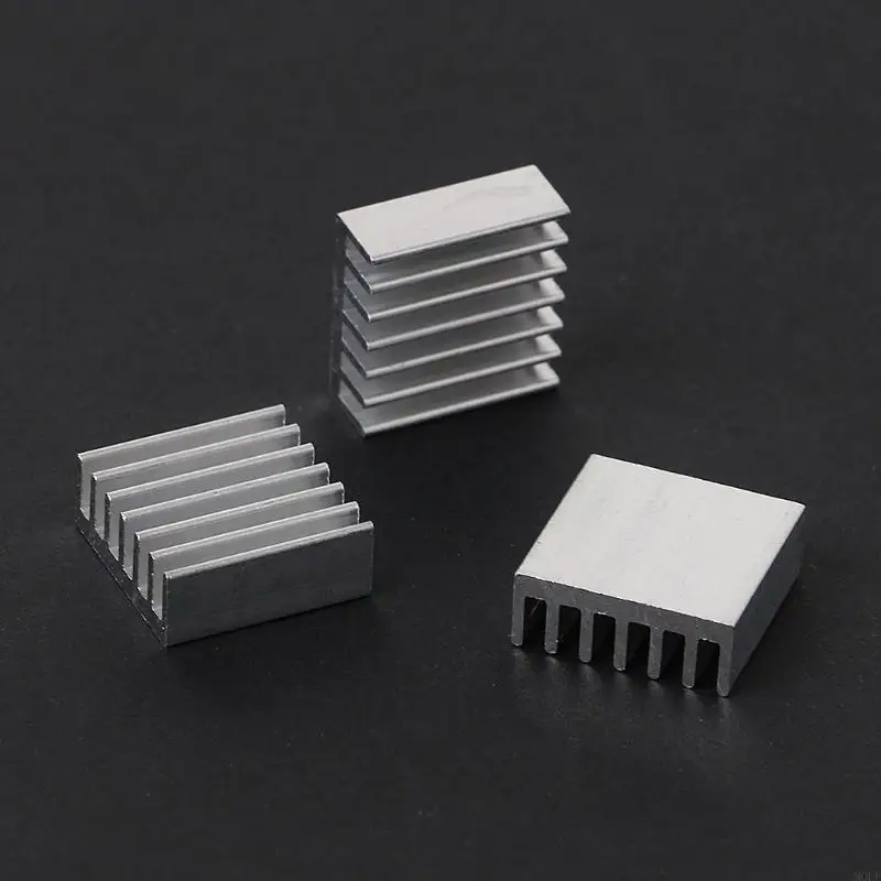 

MOLF 12 Pcs Silver Aluminum Radiator Heatsink Heat Sink Cooling 14x14x6mm