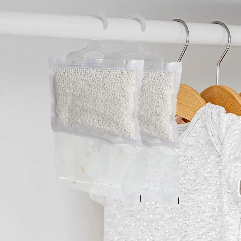 1-10PCS Reusable Moisture Absorber Bags Empty Bag With Hook Hanging Dehumidifier Bags For Room Wardrobe, Bathroom, Basement'..