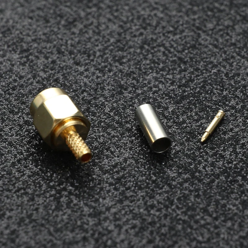 10Pcs High-quality SMA Male Plug Crimp For RG174 RG316 RG178 RG179 LMR100 Cable RF Connector