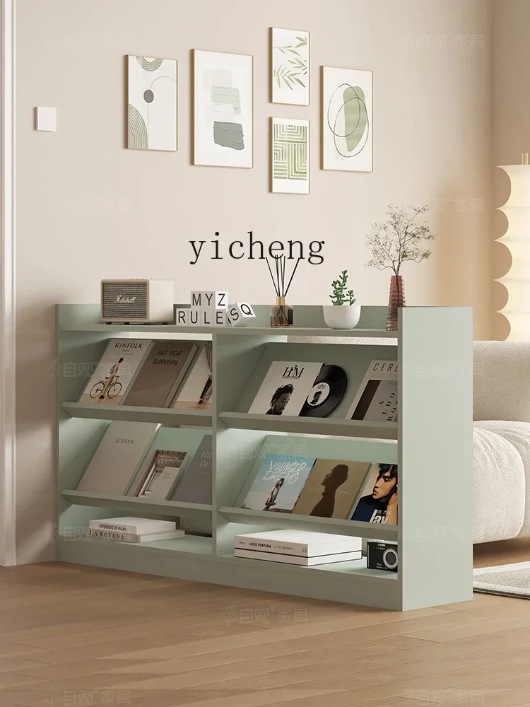 v4 Retro Green Bookcase Magazine Cabinet American Living Room Bookshelf Hallway Sofa Side Cabinet