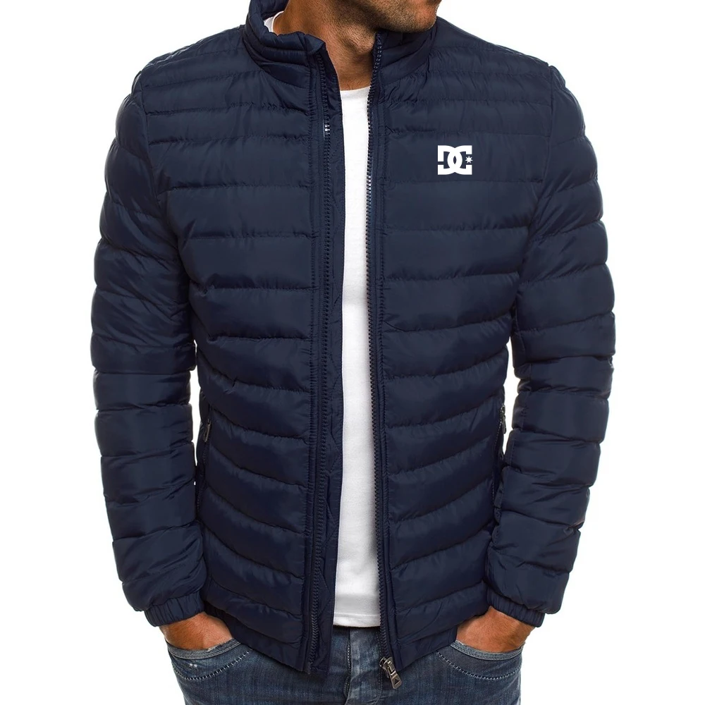 

Autumn and winter windproof men's simple polyester jacket with front zipper, long sleeves and pockets, autumn and winter clothin