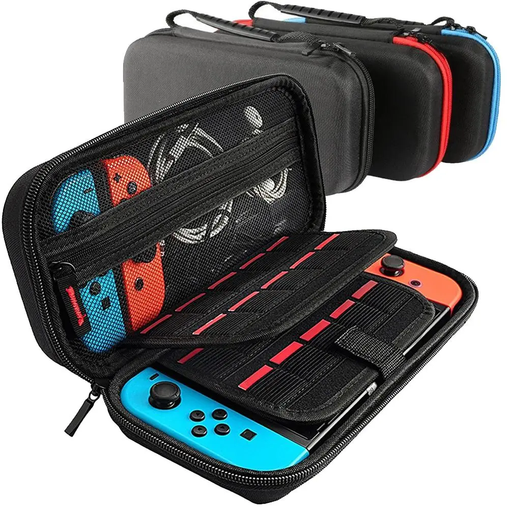 Carrying Case for Nintendo Switch Console for Switch OLED with 20 Games Cartridges Protective Hard Shell Storage Bag