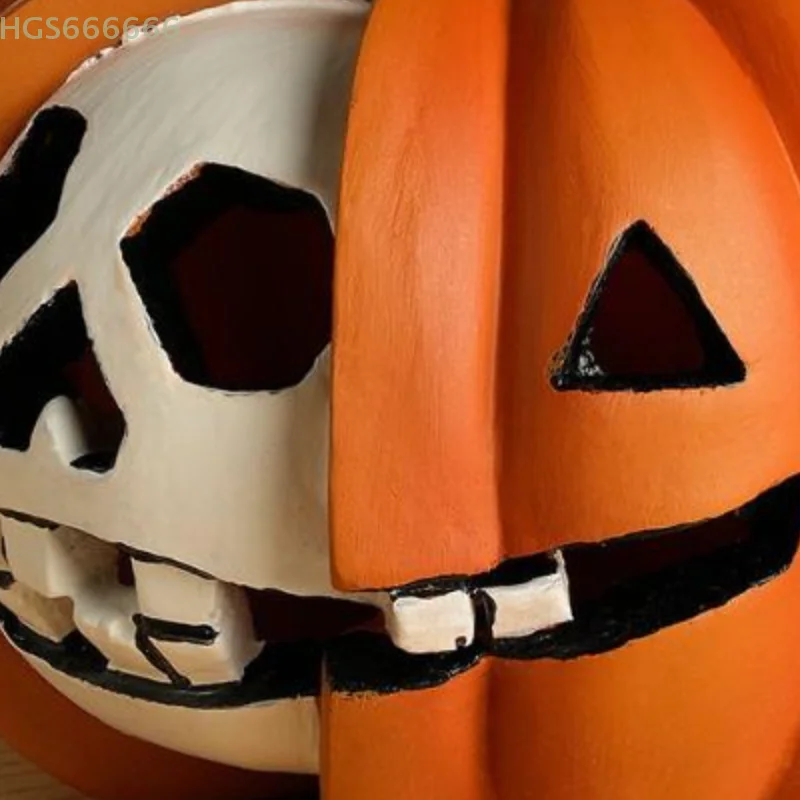 

Nordic Style Resin Crafts: Halloween Themed Ghost, Skull, Pumpkin Props for Home Decorations