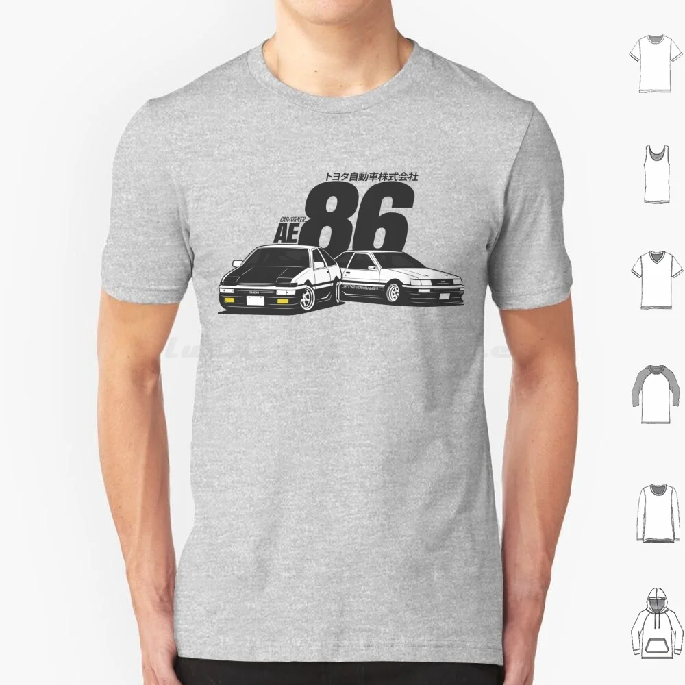 Ae86 Levin & Trueno-Carcorner T Shirt Big Size 100% Cotton Levin Trueno Ae86 Gt86 Brz Scion Frs Carcorner Car Cars Cargram