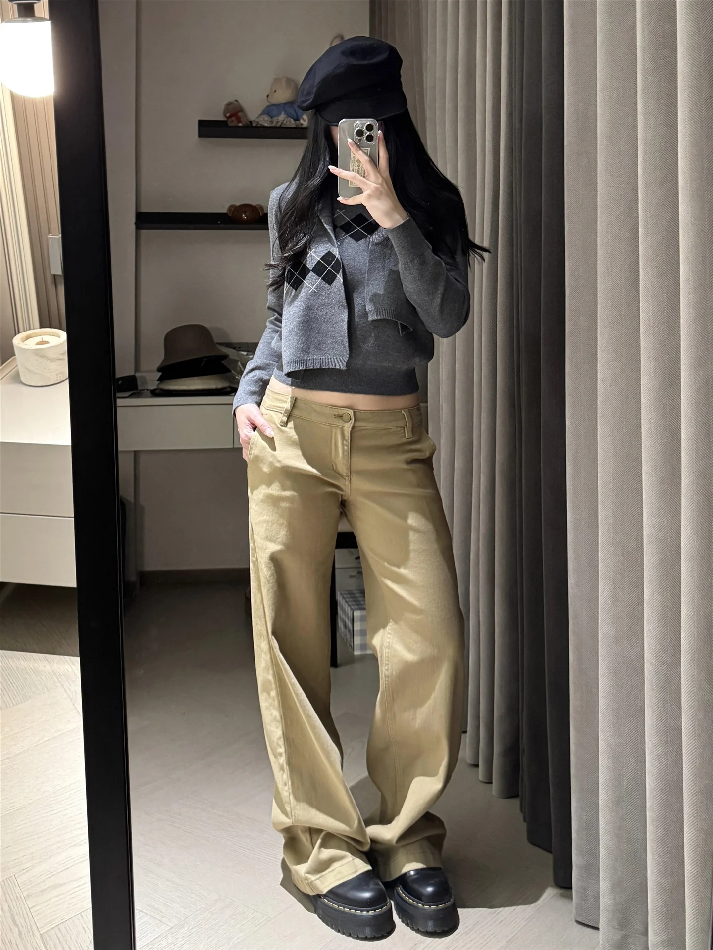 

Женские джинсы с низкой посадкой, свободного кроя, драпированные, в американском ретро-стиле Y2K, цвета хаки, прямые, широкие штанины, весенние, в стиле 90-х, для дерзких девушек