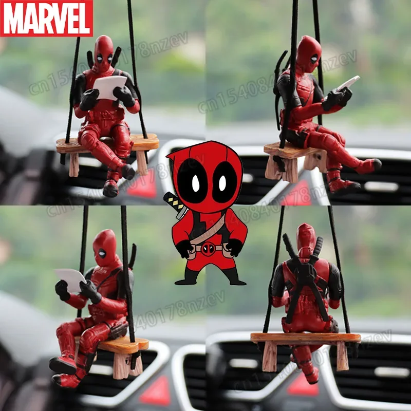 Disney Deadpool figurka Cartoon śliczne Anime figurka huśtawka Deadpool akcesoria samochodowe dla mężczyzn wisiorek do samochodu zabawki dekoracja