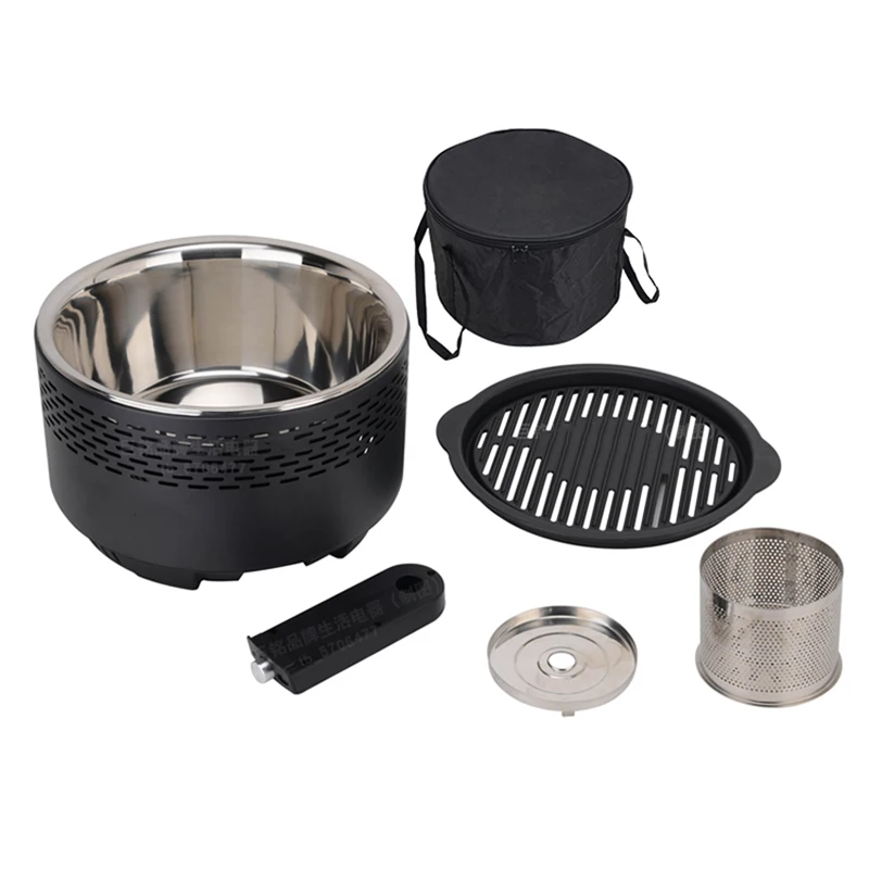 Home BBQ Portable Outdoor Charcoal Hot Pot Korean BBQ Artifact Indoor Cast Iron Grill Mesh Carbon Stove